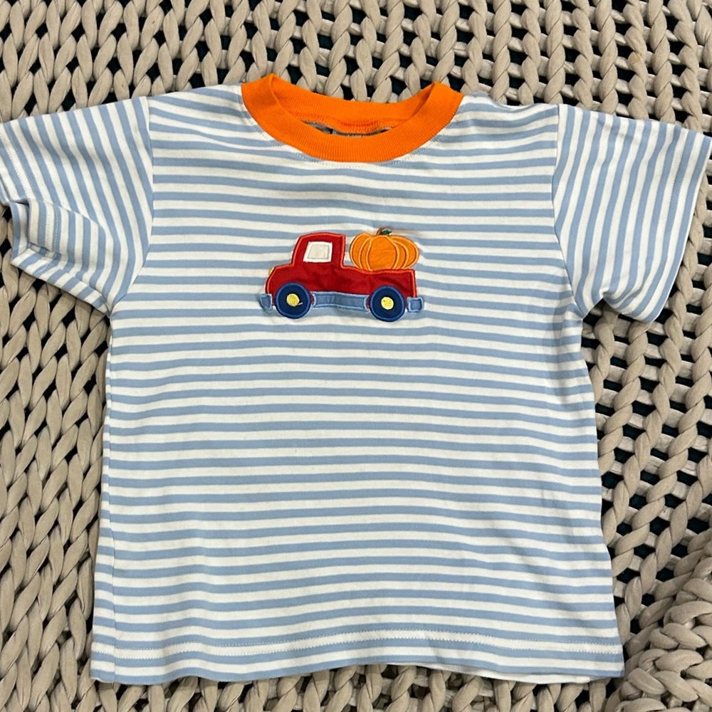 Claire and Charlie-NWOT Striped Appliqué Pumpkin Shirt